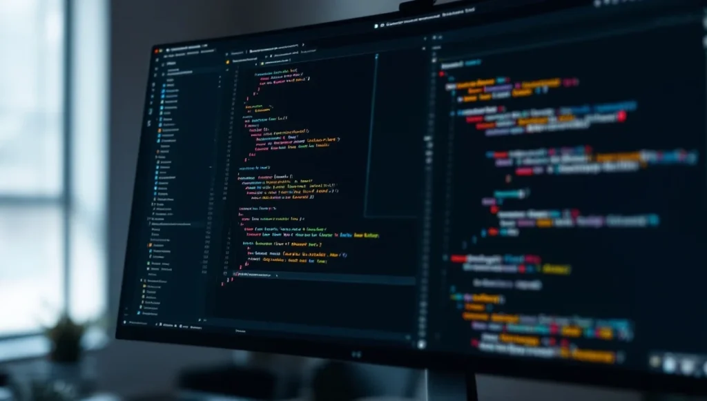 JavaScript code on a dark screen representing Custom HTML tag behavior outside Google Consent Mode