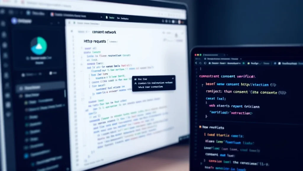 Browser network tab and GTM Preview interface for verifying consent mode signal states