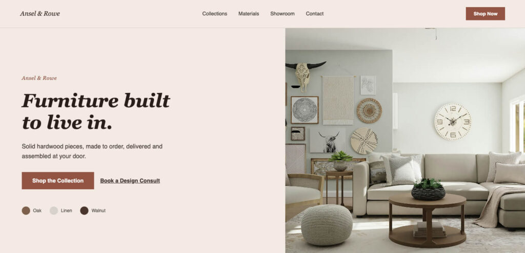 Furniture store website design Imado