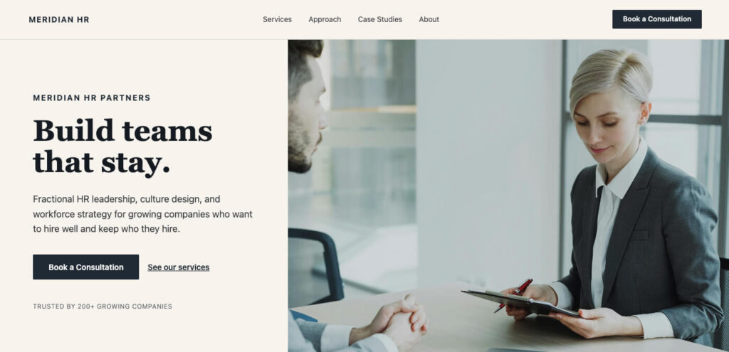 HR consulting website design imado