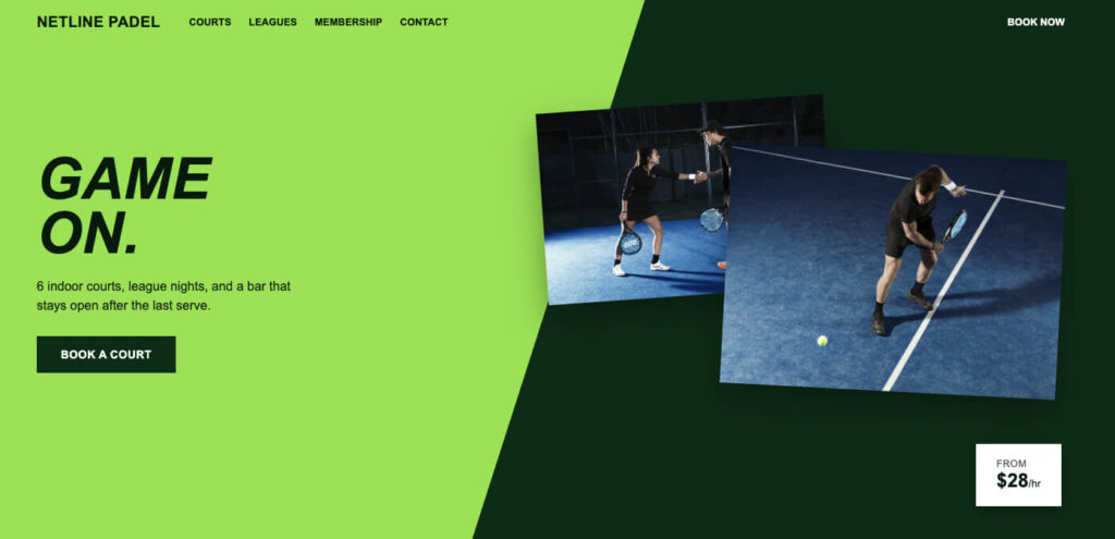 padel website design imado